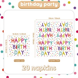 Birthday Table Napkins, Soft Paper Napkins,Happy Birthday Theme Napkins for Dinner Napkins,Soft Paper Napkins Tables Tissue for Girls Boys Birthday Party Decorations, Baby Showers