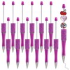 Phnydreg 12 Pcs Beadable Pens Rhinestones Beadable Pens Plastic Black