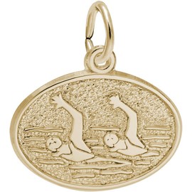 Rembrandt Synchronized Swimming Oval Charm - Metal - Gold-Plated Sterling Silver