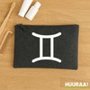 Huuraa Toiletry Bag Twins Zodiac Sign Gift 1 Litre Charcoal