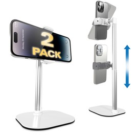 Cooper ChatStand - Paquete de 2 – Soporte de teléfono celular ajustable en altura para computadora, giratorio, inclinable, 9 – 14 pulgadas, soporte telescópico para teléfono celular para computadora