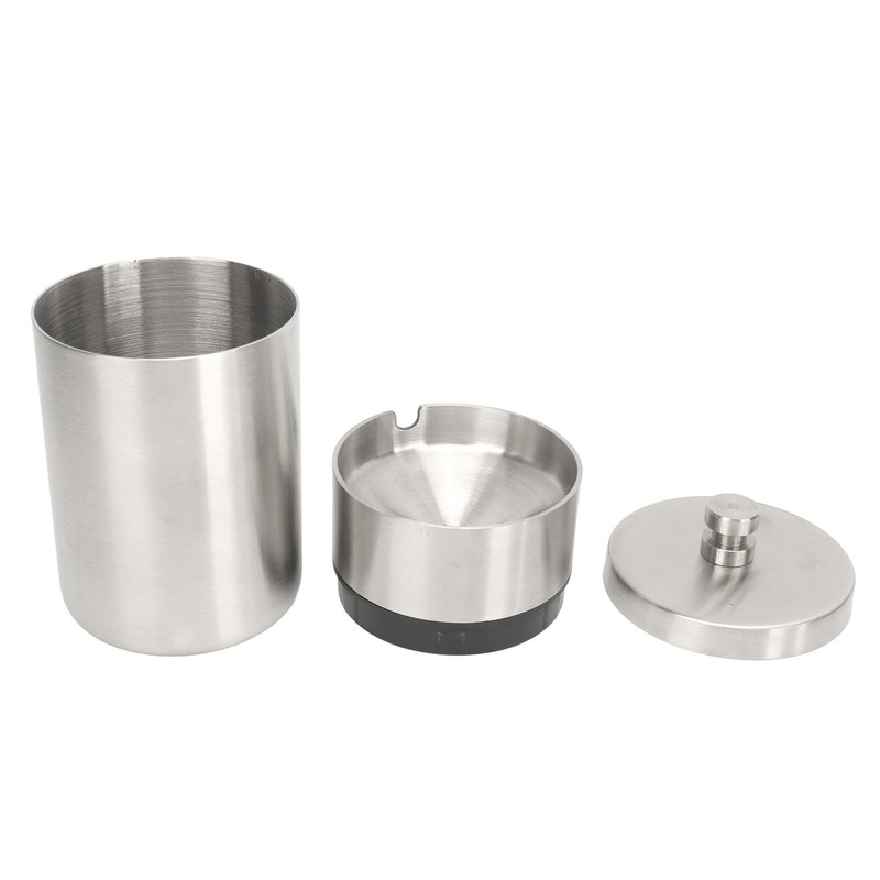 Car Ashtray with Lid Portable Removable Stainless Steel Smokeless Ashtray