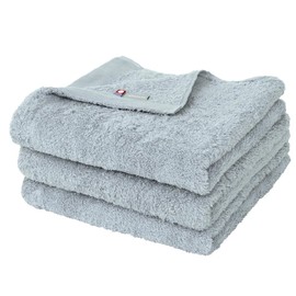 watawa Imabari Mini Bath Towels, Set of 3, 50 x 100 % Cotton, Thin, Sweet Twist, Fluffy, Soft, Quick Drying, Lightweight, Compact (3 Mini Bath Towels, Gray)