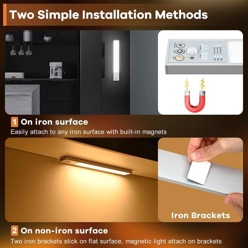 111 Dimmable Led Under Cabinet Lighting Wireless, 2800mAh Battery Operated,