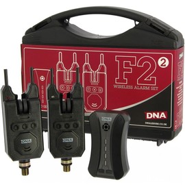 DNA Leisure Carp Bite Alarm Set 2pc Wireless Receiver With Tone Volume & Sensitive Carp