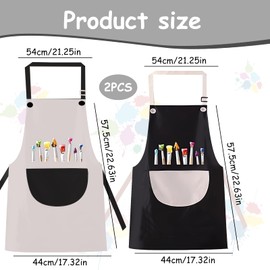 SFSSHUI Children's Painting Apron, Waterproof Painting Apron, Children's Apron Set with Pockets, Camptrip Cooking Apron Children, Children's Apron, Adjustable Apron Children for Crafts, Painting,