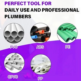 Professional PVC Pipe Deburring Tool, 6 Sizes 1.25-4 Inch Double-Sided Steel Blades, 15 Degree Chamfer for PVC CPVC ABS PP PE Pipes Leak-Proof Connections Durable Aluminum Die-Cast Construction