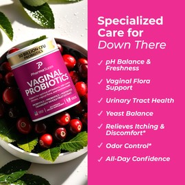 Women’s Probiotic for Vaginal Health | 50 Billion CFU with Probiotics, Prebiotic, Postbiotics & Cranberry for pH Balance, UTI Support, Yeast, Gut Health, Odor, Dryness & Feminine Comfort