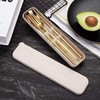 HonHeam 4 Piece Portable Stainless Steel Tableware Set Dishwasher Safe