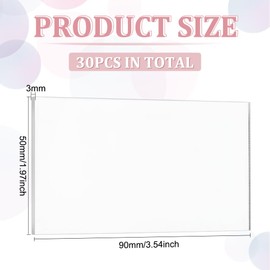 FINGERINSPIRE 30 Pcs Clear Acrylic Place Cards 90x50mm Blank Rectangle Acrylic Name Cards Custom Setting DIY Guest Name Signs Decor for Wedding Reception Party Banquet Dinner Birthday