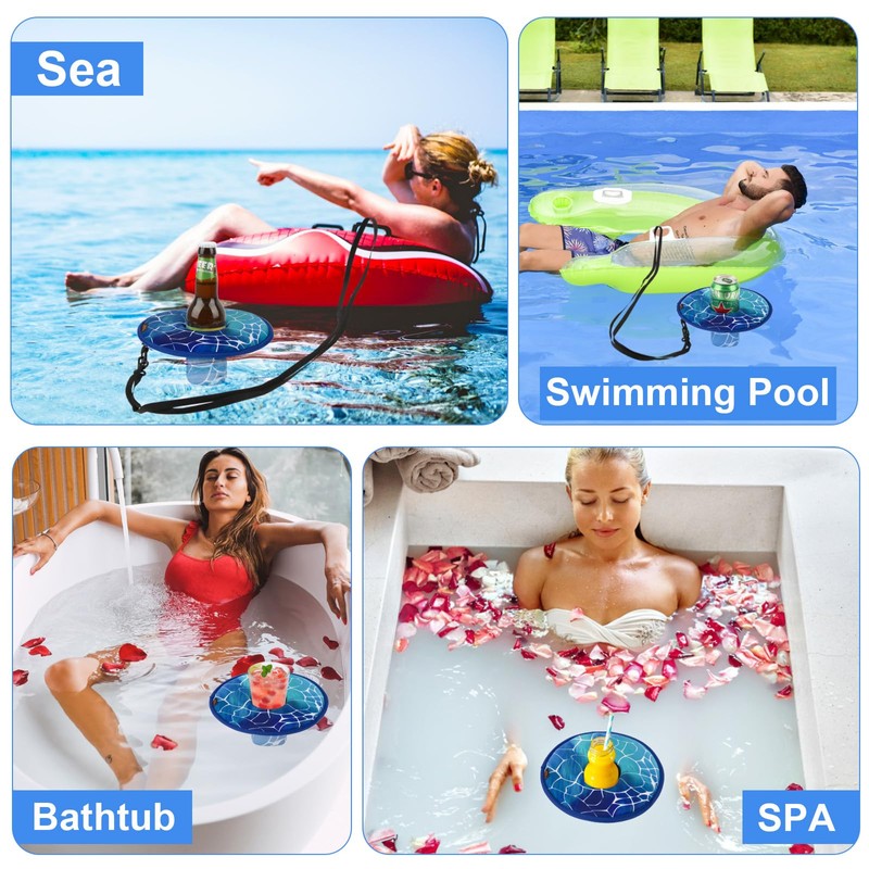 Desing Wish 2 Pcs Drink Holder Floats Swimming Pool Neoprene