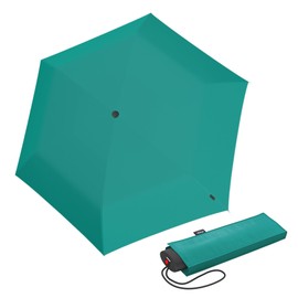 Knirps IS.050 Umbrella with Matching Umbrella Bag, Small Umbrella for Travel, Hand Opener, Pocket Umbrella, Stormproof & Lightweight, Mini Umbrella, blue