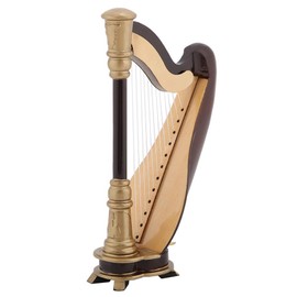 Harp Ornament, 5.5in Wooden Miniature Harp Replica Musical Model with Gift Case for Christmas Birthday Gifts Home Decoration Accessories