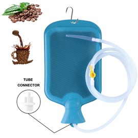 TopQuaFocus Enema Kit for Men and Women - 2L Capacity Douche and Enema Bulb for Colon Detox Cleanse, with Coffee Enemas for Effective Colon Cleanse Blue