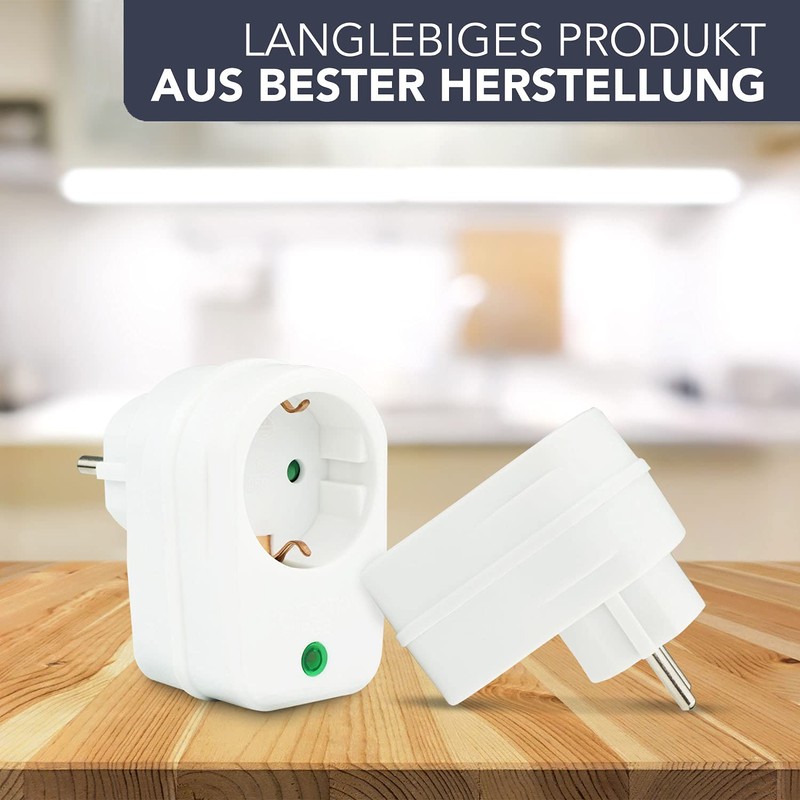 PerfectHD Steckdosenadapter mit Überspannungsschutz - Zwischenstecker - Blitzschutz - 5er-Set