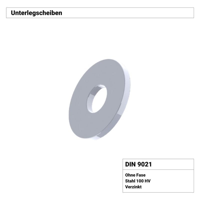 Washers M8 Galvanised Steel – DIN 9021 – Washers –