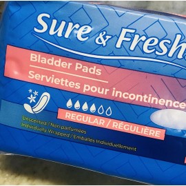Sure & Fresh (10) Unsented Regular Bladder Pads. For Incontinence. Women’s.