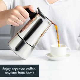 Primula 6 Cup Stovetop Espresso Coffee Maker, Stainless Steel (PES-4606)