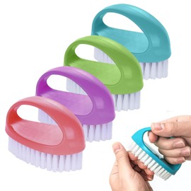 4 Pcs Nail Brush, Nail Brushes for Cleaning Nails, Nail Scrubber, Nail Scrubbing Brush Soft and Fine Bristles for Mechanics, Gardeners, Men, Women, Kids and Daily Use (4 Colour)