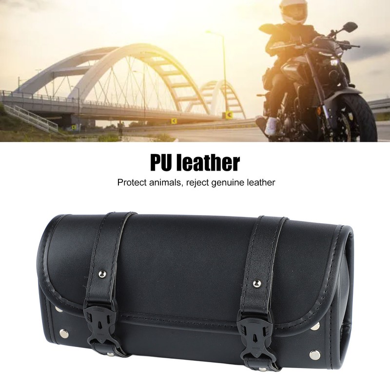 Motorbike Roll Saddlebags 2 Strap Buckle Closure Waterproof 2 Strap