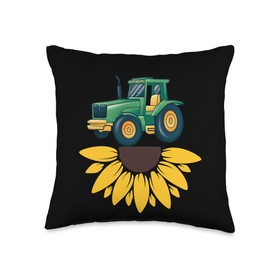 Lawn Tractor Accessories Farm Tractor Shirts Boys Farmer Kids Lawn Mowers Boys Tractor Throw Pillow, 16x16, Multicolor