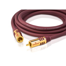 OEHLBACH NF Y-Sub 100 Y-RCA Subwoofer Cable 2 x RCA / 1 x RCA Flexible Cable with Efficient Shielding 1 m Red