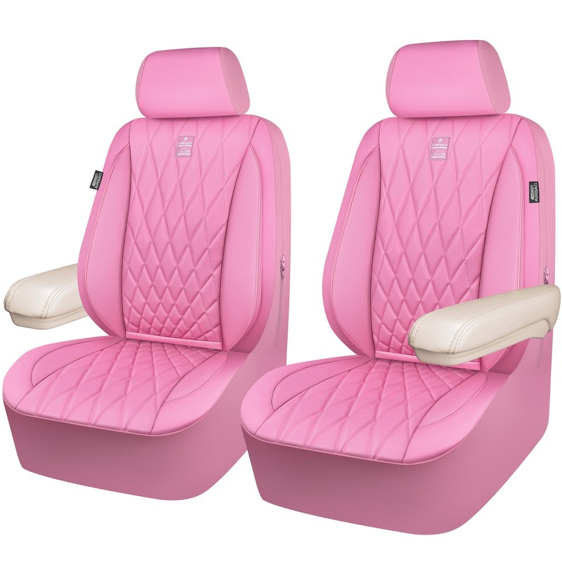 CAR PASS Piping Luxury Leather Two Front Car Seat Covers,