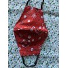 Face Mask Triple Layer Handmade Washable Cloth Red Bandana