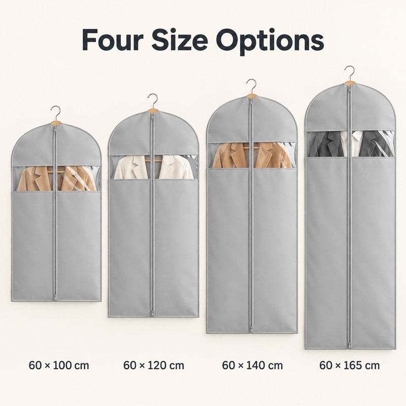 Garment Bags for Hanging Clothes – Zippered Dust Covers for