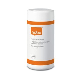 Nobo Noboclene Whiteboard Cleaning Wipes, Pack of 100, Everyday Use, For Dry Wipe/Erase Surfaces, 1901438