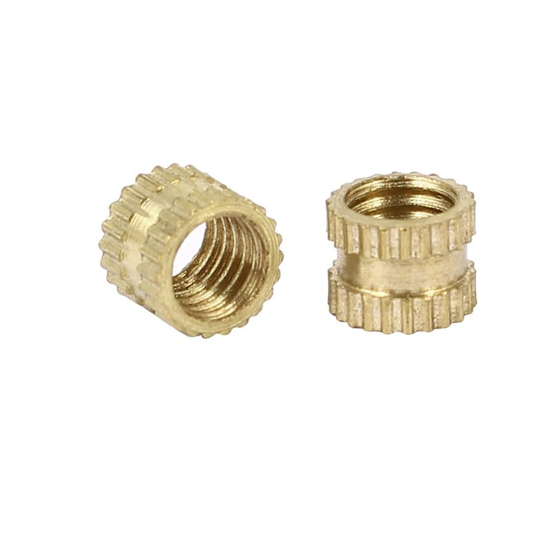 MACHSWON Knurled Insert Nuts M5x5mmx6.3mm 0.8mm Pitch Brass Knurled Threaded