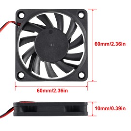 UMLIFE 4-Pack 60mm x 60mm x 10mm 6010 12V Brushless DC Cooling Fan 2pin for DIY 3D Printer Extruder Humidifier