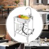 TITIDU Stainless Steel Single Basin Kitchen Sink with Stand, Home