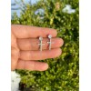 Harlembling Real MOISSANITE 14k Gold Plated Dangle Cross Studs Earrings