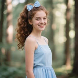 LMYMHMLM 2pcs blue hair bows for girls, cute bow hair clips for women, blue bow with alligator clip, christmas and valentines hair bows, hair accessories for girls