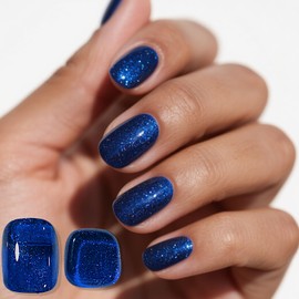 AHAMIOU 10ML Gel Nail Polish Glitter Holographic High Gloss Soak Off Gel Polish UV/LED Cure Easy Apply Non-Toxic Nail Art Manicure Salon DIY at Home for Women,Glitter Blue