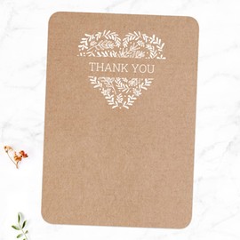 Rustic Heart - Ready to Write Thank You Cards - Pack of 10. Wedding Thank You Gifts, Thank You Card with Envelopes. Thank You Notes, Rustic Thank You Card (18 0014)