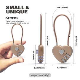 UP Security Premium Combo Lock, Combination Locks for Travel Security, Small Cable Lock for Backpack, Travel Security, Luggage, Suitcase, Bag, Anti-Theft, 3-Digit Password, No Keys (Golden+Golden)