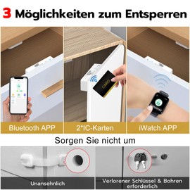 Anweller Smart Drawer Lock, Electronic Cabinet Lock, Furniture Lock with App, NFC Lock, Letterbox Lock, Child Safety Cabinet for Cupboard, Drawer, Box, Lockers