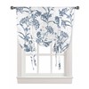Blue Floral Plant Tie Up Curtains for Kitchen Bedroom Living