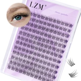 LZM Wispy Cluster Lashes - 144Pcs Lash Clusters 10-13mm Individual Eyelashes C Curl Cluster Lashes Natural Lashes Individual Cluster Tatti Lashes Thin Band Individual Lashes Eyelash Clusters (YW-C)
