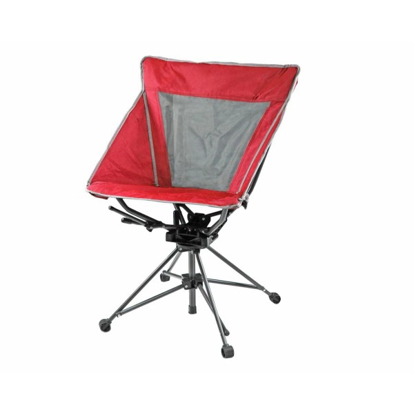 Garden Elements Tall Back Swivel Camping Patio Polyester Chair, Mesh