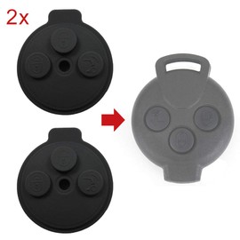 2 pieces smart rubber 3 button keypad 451 fortwo car key housing