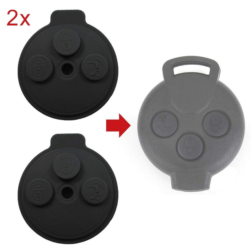 2 pieces smart rubber 3 button keypad 451 fortwo car
