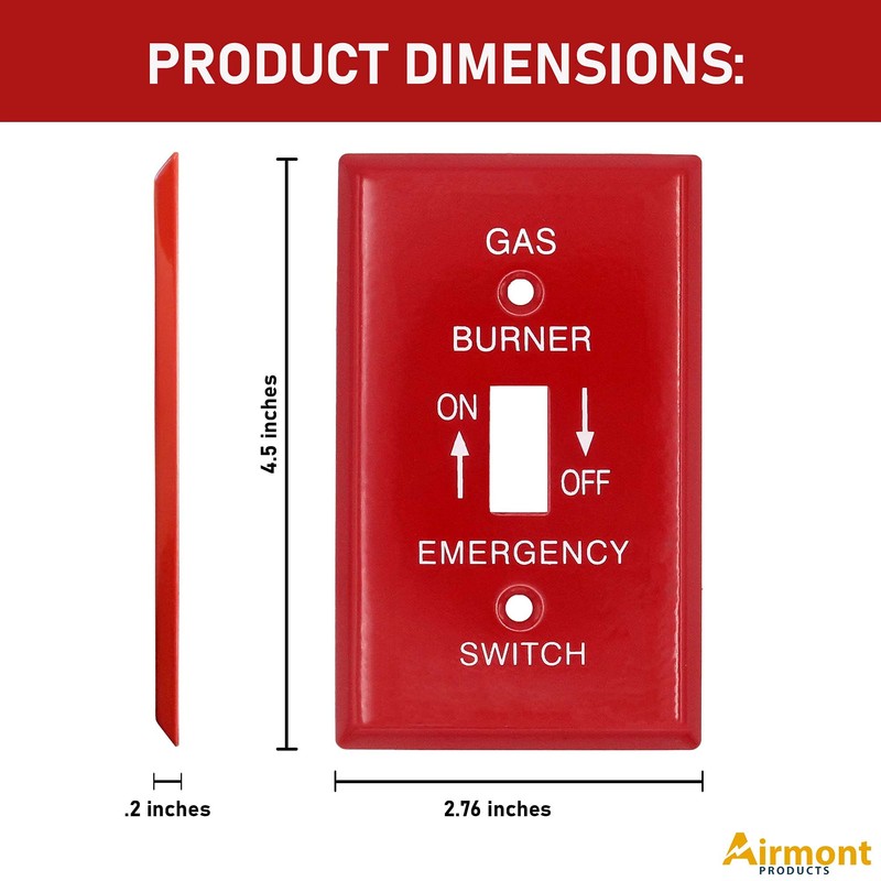 (2 Pack) Airmont Products AP-10461, Emergency Gas Shut-off Toggle Switch