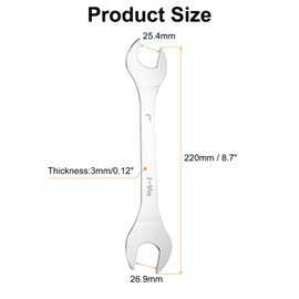 sourcing map Thin Open End spanners SAE, 1x1 1/16 Inches, Slim Wrench Tool for Tight Spaces Repair