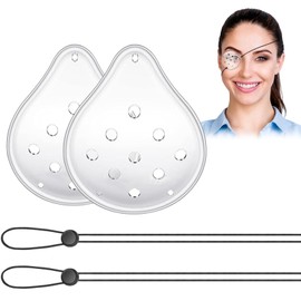 2 Pcs Transparent Eye Shield, 9 Hole Ventilated Eye Protection Patches,Breathable Eye Masks,Adjustable Durable Protective Eye Masks for Adults, Eye Care Accessories,Plastic Eye Shield Eye Patch