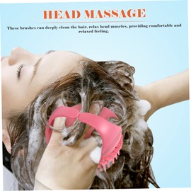 Baluue 4pcs Scalp Care Shampoo Brush Hair Scalp Massagers for Deep Cleaning Exfoliating and Soft Bristle Scrubbers for Hair Growth