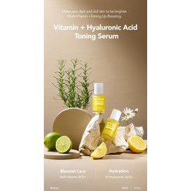 WOLLYO Vitamin Hyaluronic Acid Toning Serum, 1.0 fl oz (30 ml)