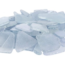 Nautical Crush Trading Sea Glass | Pale Ice Blue Colored Sea Glass Mix | 55 Ounces of Sea Glass for Art Crafts and Decor | Sea Glass Bulk